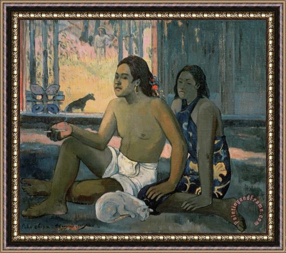 Paul Gauguin Eiaha Ohipa or Tahitians in a Room Framed Print