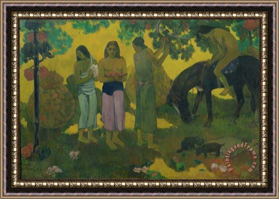 Paul Gauguin Fruit Gathering Framed Painting