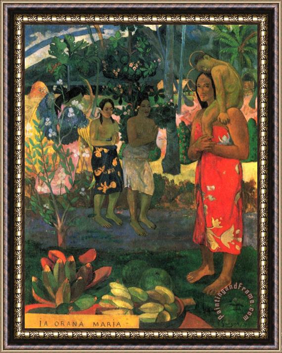 Paul Gauguin Hail Mary Framed Painting