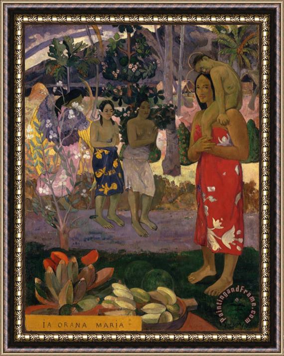 Paul Gauguin Ia Orana Maria (hail Mary) Framed Painting