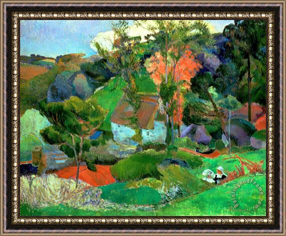 Paul Gauguin Landscape at Pont Aven Framed Print