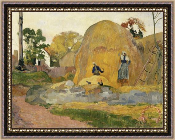 Paul Gauguin Les Meules Jaunes Ou La Moisson Blonde Framed Painting