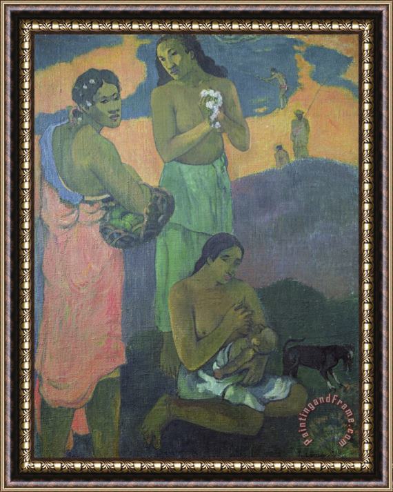 Paul Gauguin Maternity, Or Three Women on The Seashore Framed Print
