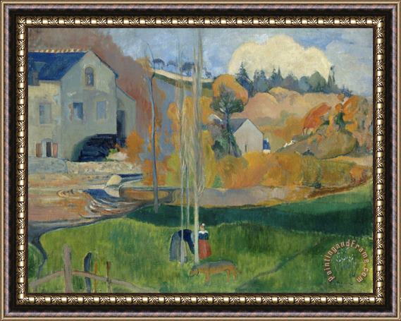 Paul Gauguin Paysage De Bretagne Le Moulin David Framed Painting