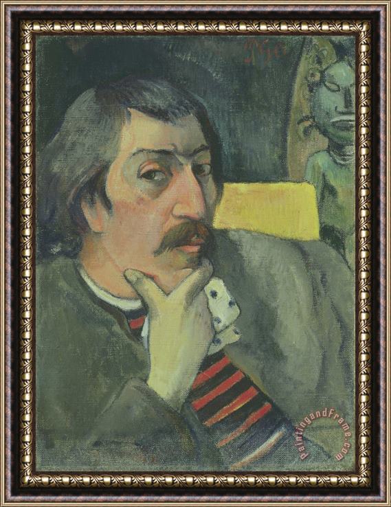 Paul Gauguin Portrait of The Artist with The Idol Framed Print