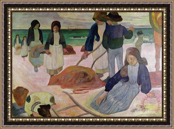 Paul Gauguin Seaweed Gatherers Framed Painting