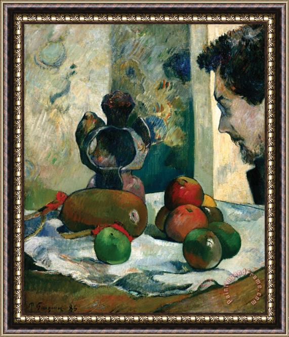 Paul Gauguin Still Life with Profile of Laval Framed Print