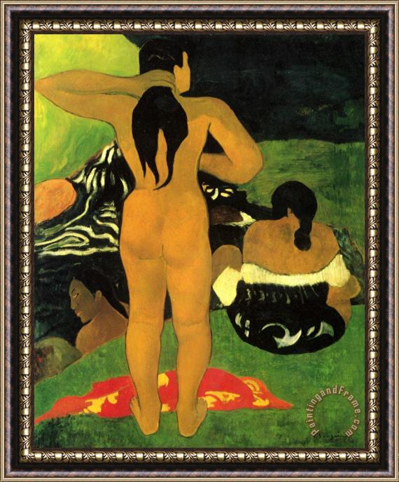 Paul Gauguin Tahitian Beach Framed Painting