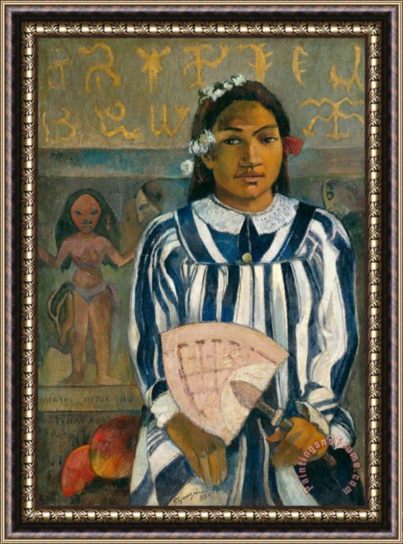 Paul Gauguin The Ancestors of Tehamana Or Tehamana Has Many Parents (merahi Metua No Tehamana) Framed Print