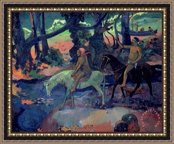 Paul Gauguin The Escape Framed Painting