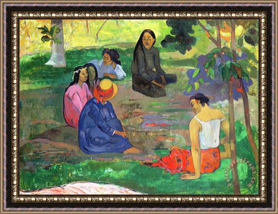 Paul Gauguin The Gossipers Framed Painting