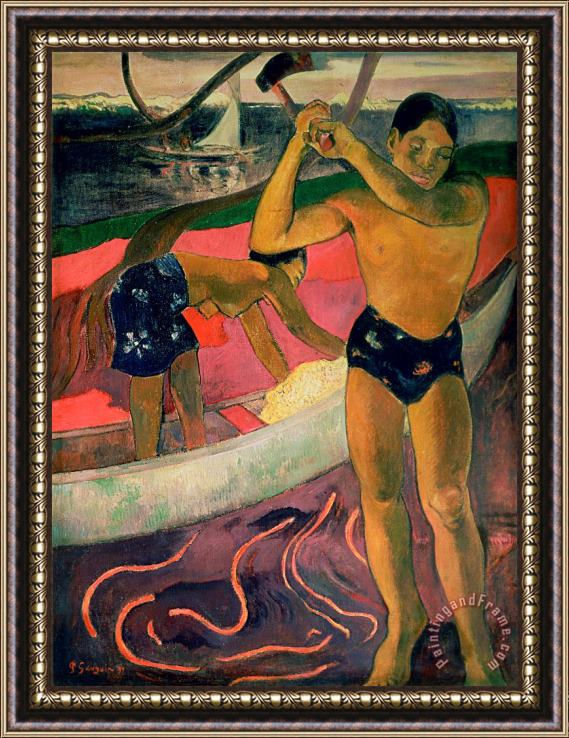 Paul Gauguin The Man with an Axe Framed Painting