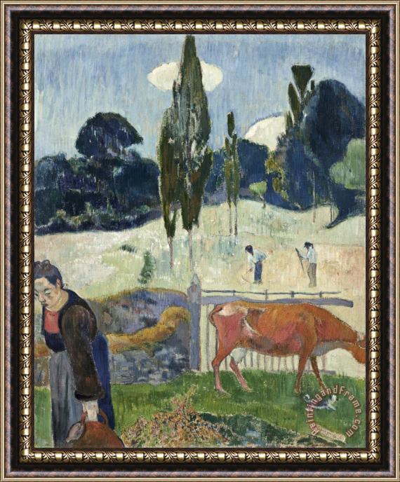 Paul Gauguin The Red Cow Framed Painting