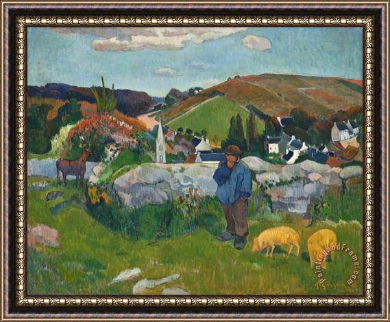 Paul Gauguin The Swineherd Framed Print