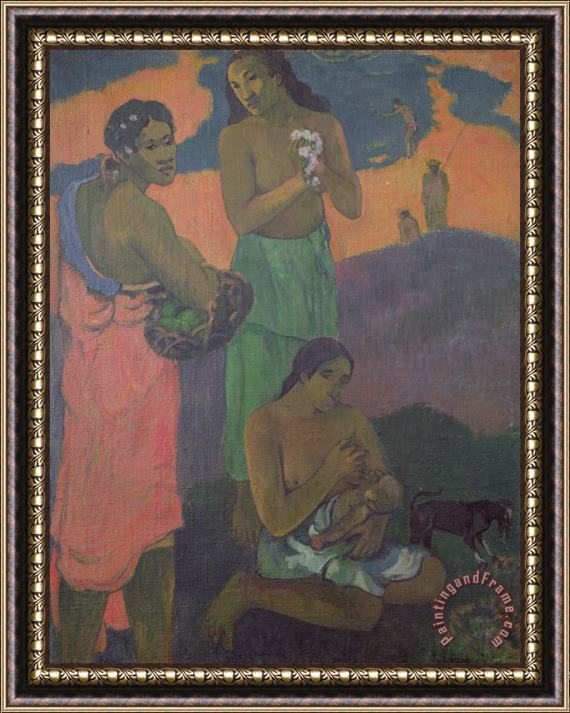 Paul Gauguin Three Women on the Seashore Framed Painting