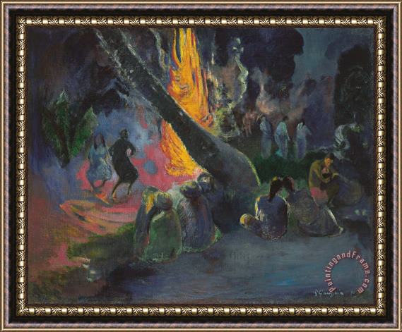 Paul Gauguin Upa Upa (the Fire Dance) Framed Print