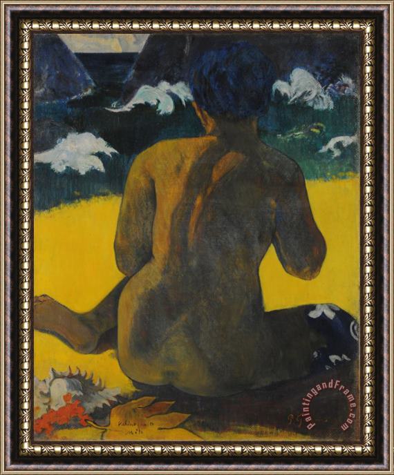 Paul Gauguin Vahine No Te Miti (femme a La Mer) (mujer Del Mar). Framed Painting