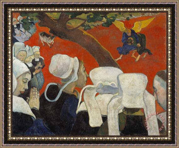 Paul Gauguin Vision of The Sermon (jacob Wrestling with The Angel) Framed Print
