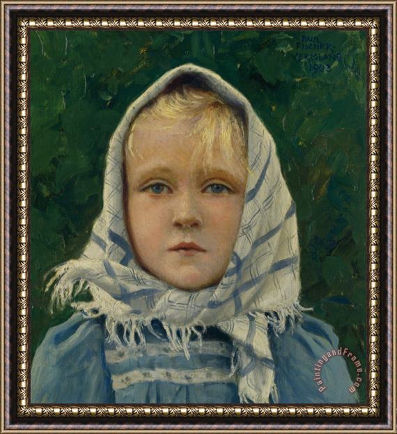 Paul Gustave Fischer Portrait of a Young Girl Framed Print