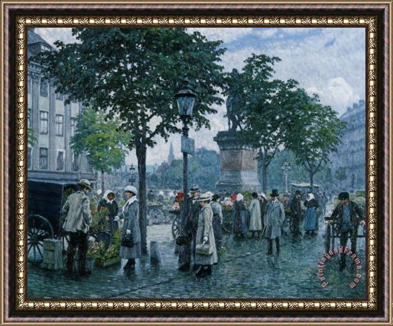 Paul Gustave Fischer The Flower Market Framed Painting