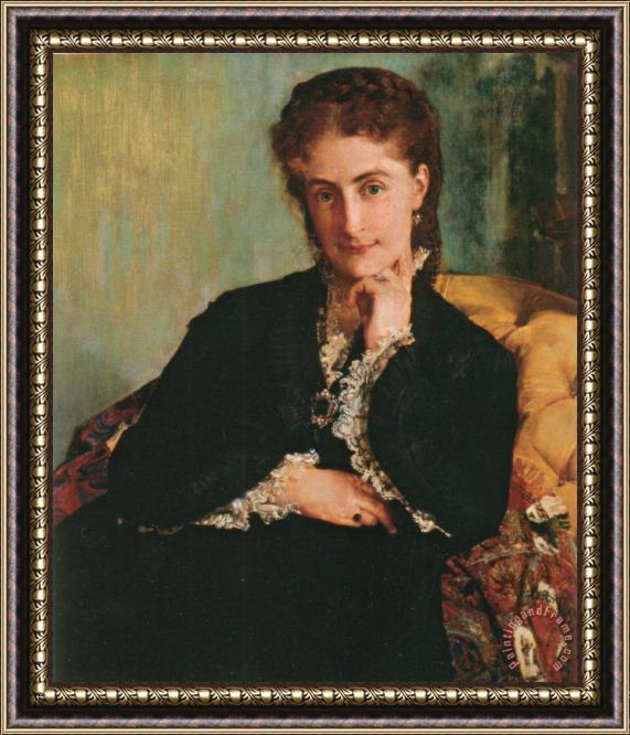Paul Jacques Aime Baudry Portrait of Mrs. Louis Cezard Framed Painting