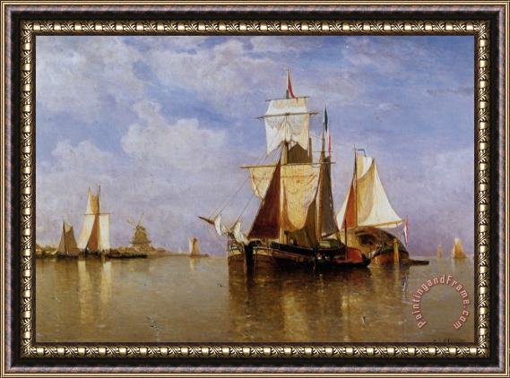 Paul Jean Clays Shipping Off The Dutch Coast Framed Painting