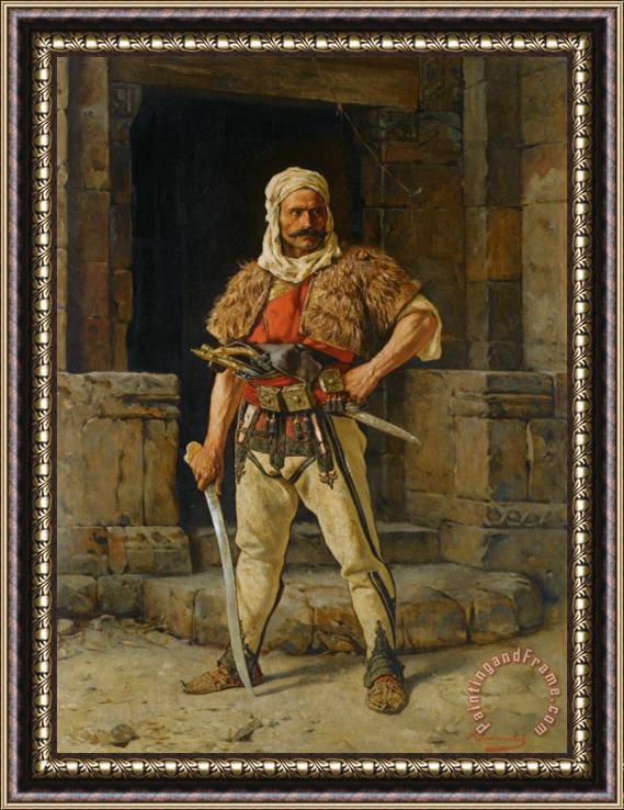 Paul Joanovitch A Serbian Warrior Framed Painting