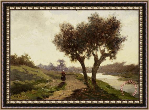 Paul Joseph Constantin Gabriel Landscape with Two Trees Framed Print