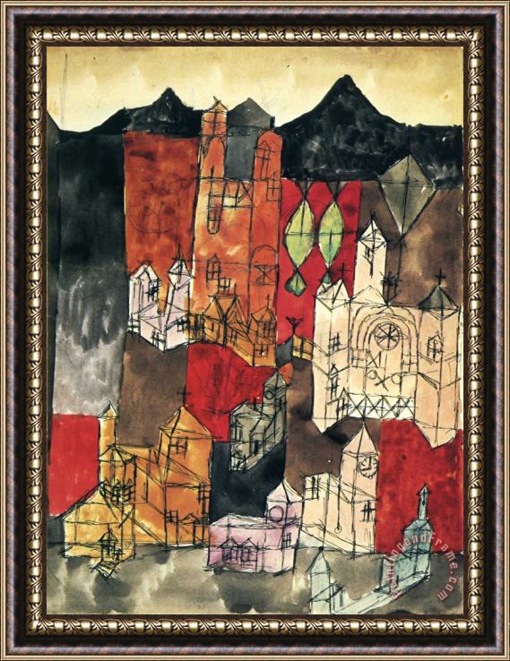 Paul Klee City of Churches 1918 Framed Painting