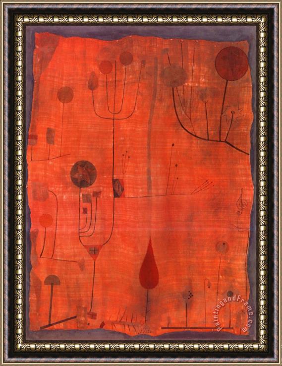 Paul Klee Fruchte Auf Rot C 1930 Framed Painting