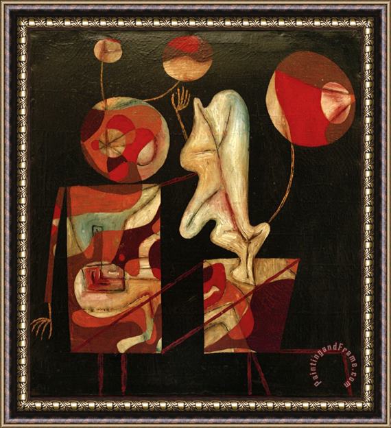 Paul Klee Marionetten Bunt Auf Schwarz Marionettes Colour on Black 1930 Framed Painting