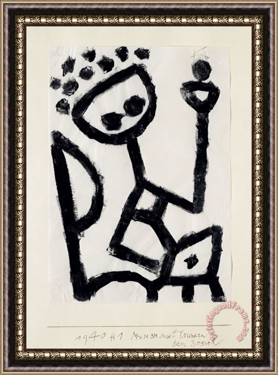 Paul Klee Mumon Drunk Falls Into The Chair 1940 Framed Painting