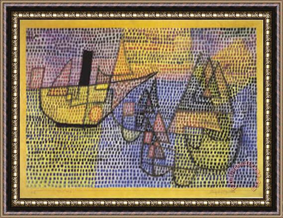 Paul Klee Steamboat And Sailing Boats C 1931 Framed Print