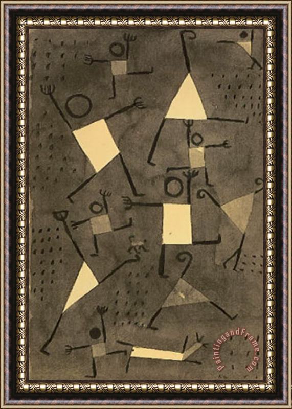Paul Klee Tanze Vor Angst Framed Painting