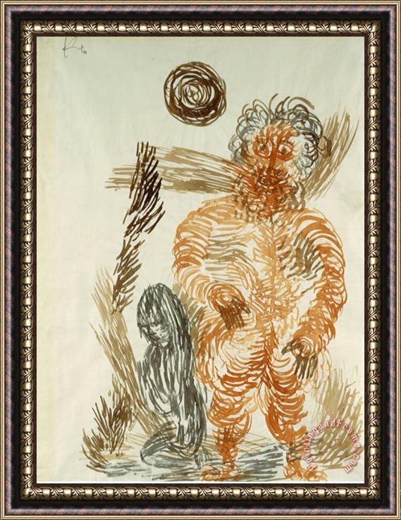 Paul Klee The Power of The Giant Gewalt Den Riesen Framed Print