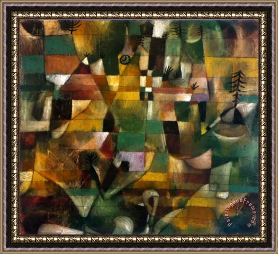 Paul Klee View of a Yellow Steeple Framed Print