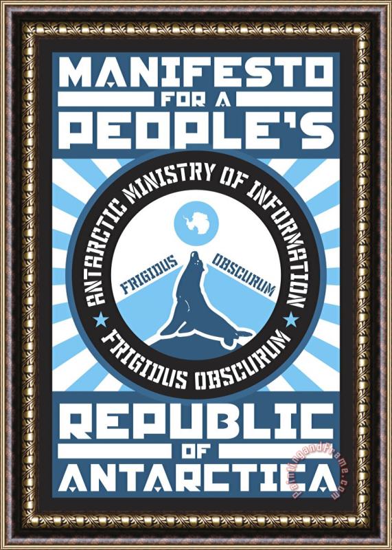 Paul Miller Manifesto for a People's Republic of Antarctica 2 Framed Painting