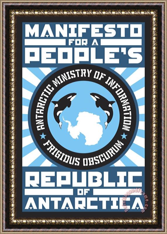 Paul Miller Manifesto for a People's Republic of Antarctica 4 Framed Painting