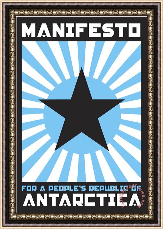 Paul Miller Manifesto for a People's Republic of Antarctica 6 Framed Painting