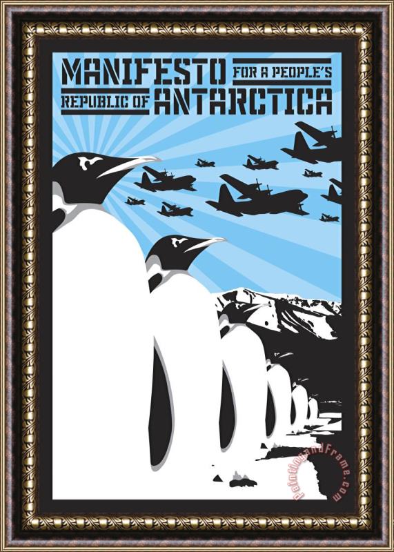 Paul Miller Manifesto for a People's Republic of Antarctica Framed Painting