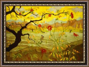 Olive Trees And Poppies Framed Paintings - Apple Tree with Red Fruit by Paul Ranson