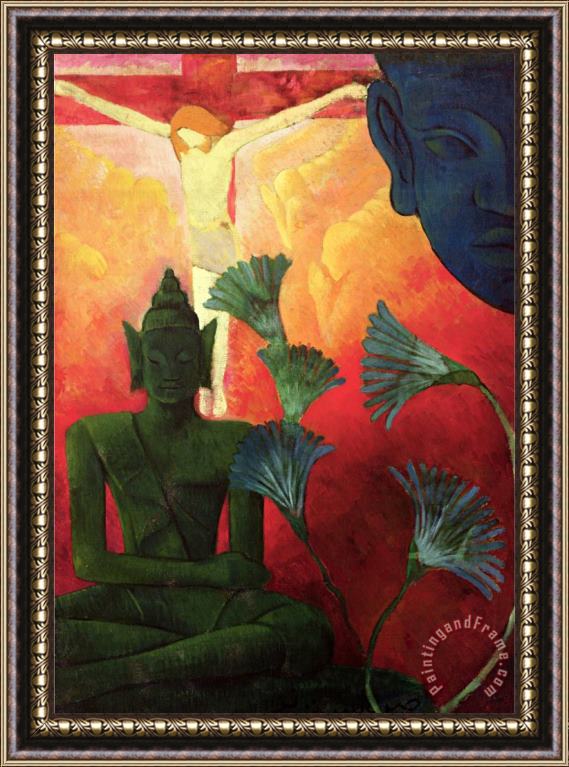 Paul Ranson Christ And Buddha Circa Framed Painting
