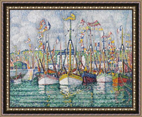 Paul Signac Blessing Of The Tuna Fleet At Groix Framed Painting