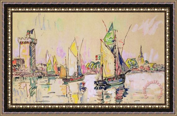 Paul Signac Sailing Boats At Les Sables D Olonne Framed Painting