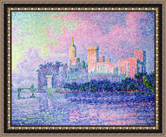 Paul Signac The Chateau des Papes Framed Painting
