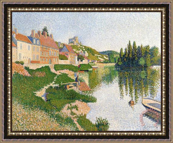 Paul Signac The River Bank Framed Painting