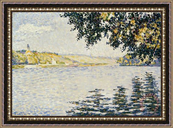 Paul Signac View of The Seine at Herblay Framed Print
