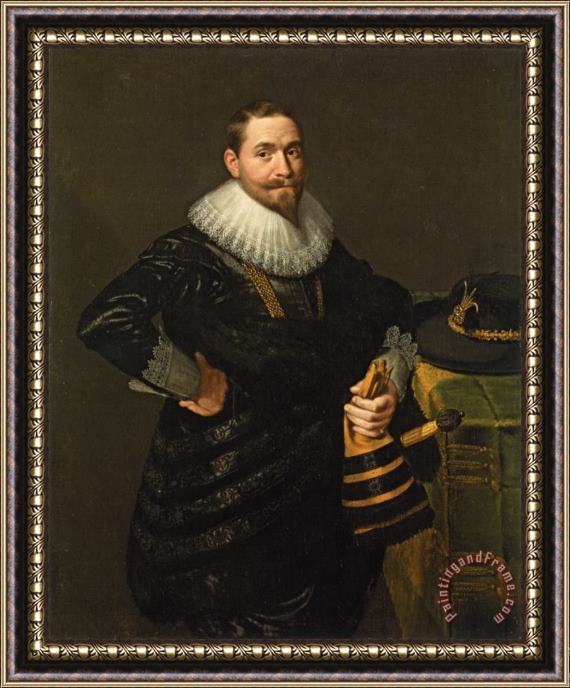 Paulus Moreelse Portrait of a Nobleman Framed Painting