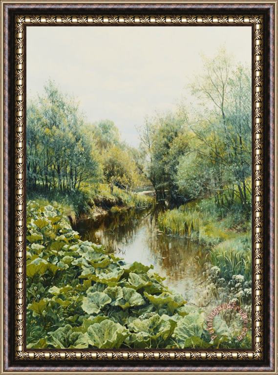 Peder Monsted Summerday At The Stream Framed Painting