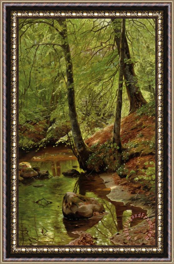 Peder Mork Monsted A Forest Stream Framed Painting
